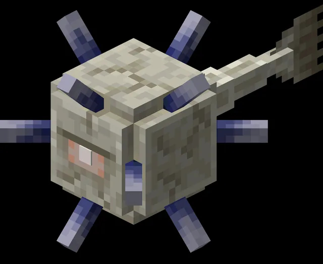 Modelo do Elder Guardian, um dos bosses da /warp games